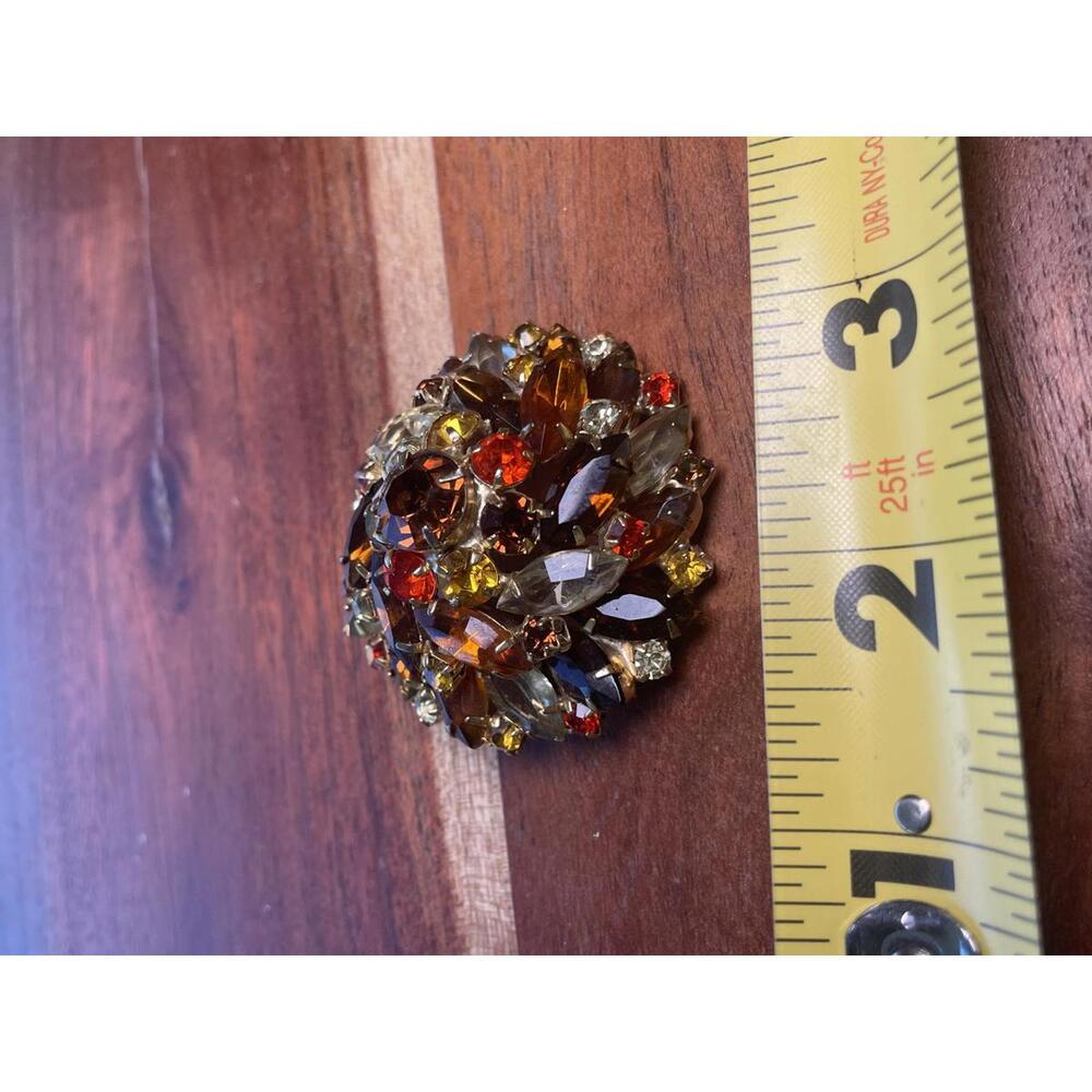 Vintage Juliana D&E Fall Colors Rhinestone Dome Brooch - Picture 7 of 7